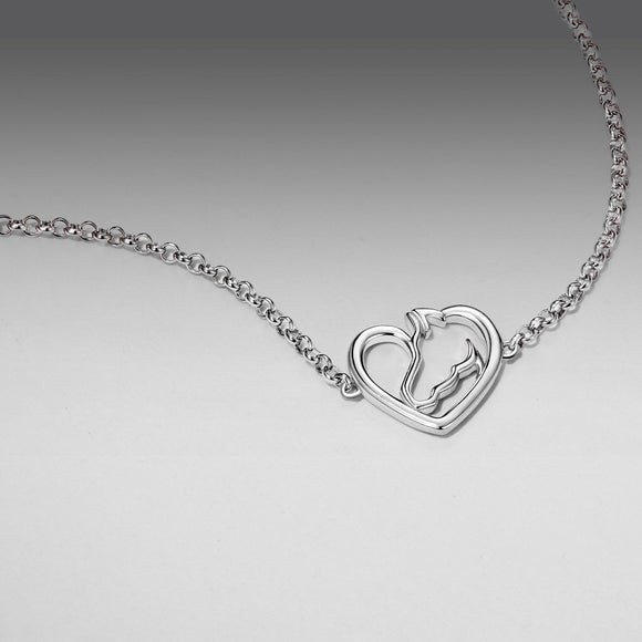 925 Sterling Silver Plated White Gold Bracelet 21cm for Women