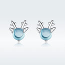 925 Sterling Silver Transparent Glass Earrings-4