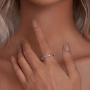 S925 Sterling Silver 4mm Plated Platinum Ring for Women Size 6.0-4