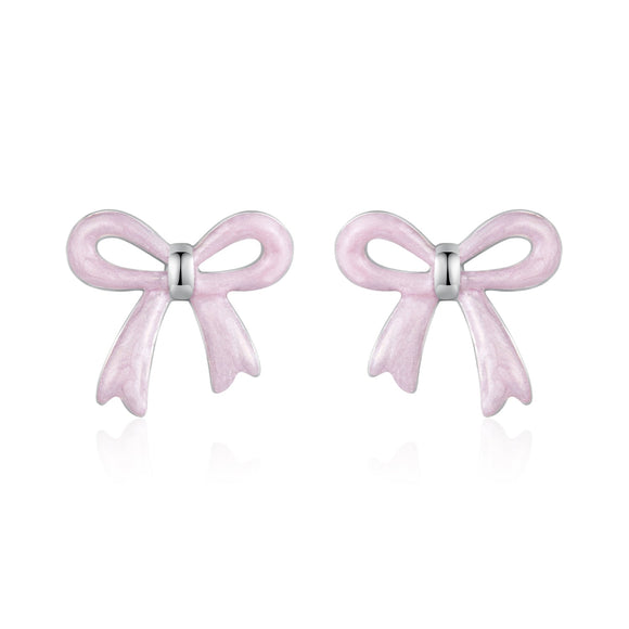 925 Sterling Silver Earrings with Enamel Process and White Gold Plating