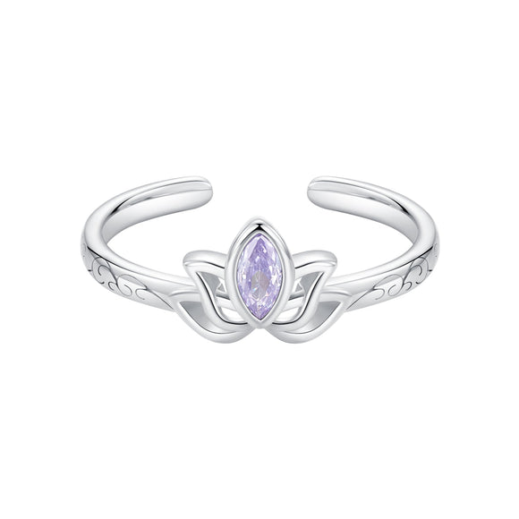 925 Sterling Silver 1.9mm Pavé Setting White Gold Plated Ring