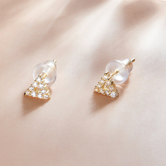 925 Sterling Silver & Plated Gold CZ Earrings for Women