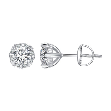 925 Sterling Silver Moissanite 0.50 Carat Earrings for Women