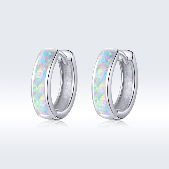 925 Sterling Silver Opal Earrings for Women