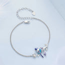 925 Sterling Silver Enamel Bracelet with Pavé Setting CZ-3