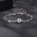 925 Sterling Silver Plated White Gold Moissanite Bracelet 15+6cm for Women-3