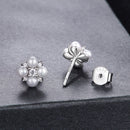 925 Sterling Silver 0.05ct Moissanite & Freshwater Pearl Earrings for Women-2