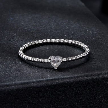 925 Sterling Silver Moissanite Ring Size 6 Plated White Gold - 0
