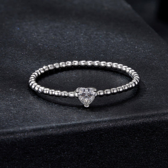 925 Sterling Silver Moissanite Ring Size 6 Plated White Gold