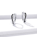 925 Sterling Silver Earrings 1.3*0.4cm with Pavé Setting CZ for Women-2
