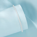 925 Sterling Silver White Gold Plated Shell Pearl Bracelet 16+6cm for Women-3