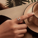 925 Sterling Silver Oxidized Pavé CZ Ring-6