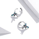 925 Sterling Silver Dragonfly Earrings with CZ and Enamel - 0.9 cm for Women-5