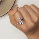 S925 Sterling Silver Enamel CZ Pavé Setting Ring for Women-7