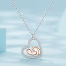 925 Sterling Silver Necklace with CZ in Rose Gold and Platinum Finish, 400mm Chain Length for Women-4