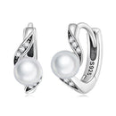 925 Sterling Silver Earrings with Quality Shell Pearl and Oxidized Silver for Women-1