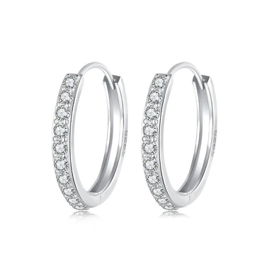 925 Sterling Silver Pavé Setting Gold Plated Earrings for Women - 0