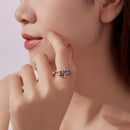 925 Sterling Silver Oxidized Pavé CZ Ring for Women-6