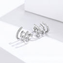 S925 Sterling Silver Platinum Plated Pavé Setting CZ Earrings-5