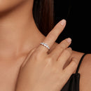 925 Sterling Silver Moissanite Engagement Ring with 5mm, 4mm, 3mm, 2.5mm Stones for Women-7