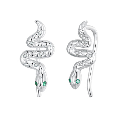 925 Sterling Silver Earrings with Pavé Setting and White Gold Plating for Women