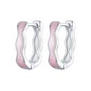 925 Sterling Silver Earrings with Enamel in White Gold Finish - 13*3mm for Women-3