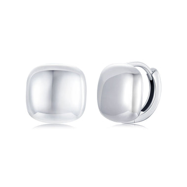 925 Sterling Silver Plated White Gold 10mm Earrings for Women - 0