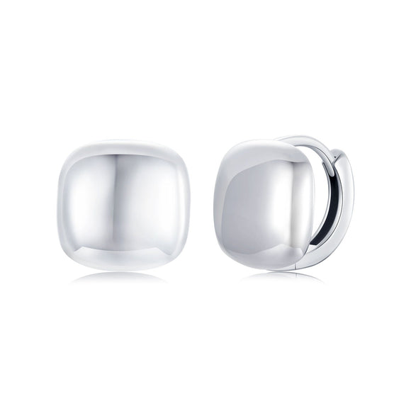 925 Sterling Silver Plated White Gold 10mm Earrings for Women