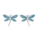 925 Sterling Silver & Platinum Plated Pavé Setting CZ Earrings-3