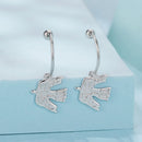 925 Sterling Silver Earrings with Pavé Setting CZ and White Gold Plating for Women-2