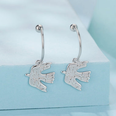 925 Sterling Silver Earrings with Pavé Setting CZ and White Gold Plating for Women - 0