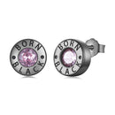 925 Sterling Silver Earrings with Black Gold Plating and CZ-2