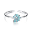 925 Sterling Silver Enamel Pavé CZ Spiral Ring for Women-1