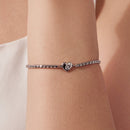 925 Sterling Silver Moissanite Heart Bracelet for Women - Silver - 15+6cm Length, 0.3cm Thickness-5