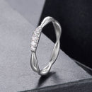 925 Sterling Silver Moissanite Ring with 0.15-0.2cm Gems for Women - Size 6-2