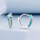 925 Sterling Silver Enamel Oxidized Earrings with Pavé Setting for Women-3