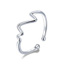 925 Sterling Silver Platinum Plated 0.1cm Ring for Men-1