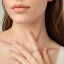 925 Sterling Silver Pavé Set CZ Ring Size 6.0-5