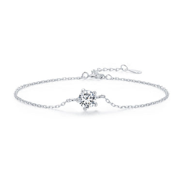 S925 Sterling Silver Moissanite Bracelet 15+3cm for Women