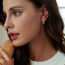 925 Sterling Silver Earrings with Oxidized Finish and Pavé Setting CZ for Women-7