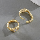 925 Sterling Silver Pave Setting CZ Earrings with Gold Plating, 1.3x0.5cm for Women-4