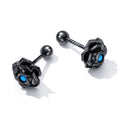 925 Sterling Silver Earrings with Turquoise and Black Gold Finish-6