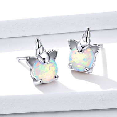 S925 Sterling Silver Earrings with Translucent Opal - 0