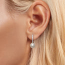 925 Sterling Silver Moissanite 0.15 Carat Earrings with Quality Shell Pearl for Women-5