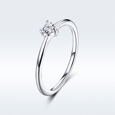 925 Sterling Silver Ring Size 6.0 with CZ and Platinum Plating for Women - 0