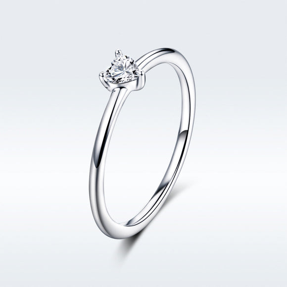 925 Sterling Silver Ring Size 6.0 with CZ and Platinum Plating for Women