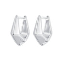 925 Sterling Silver White Gold Plated Earrings 14x6.5mm for Women-2