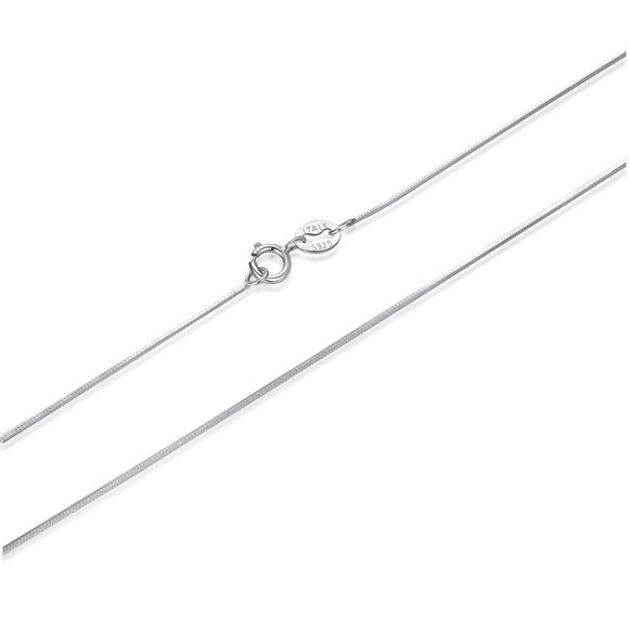 925 Sterling Silver + Plated White Gold 40cm Necklace