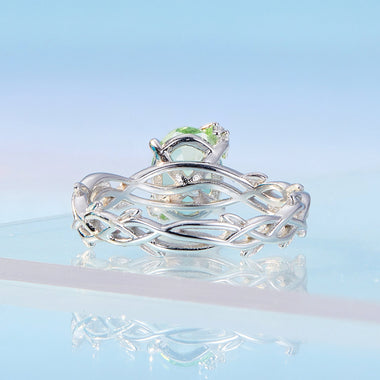 925 Sterling Silver Synthetic Spinel 3.8mm Ring for Women Size 7