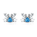 925 Sterling Silver Oxidized CZ Earrings 0.7cm x 1cm for Women-1